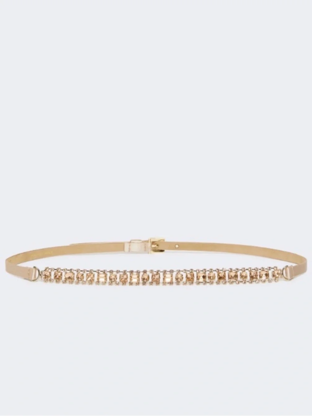 MaxMara Goldo Crystal Chain Slim Belt With FLAW